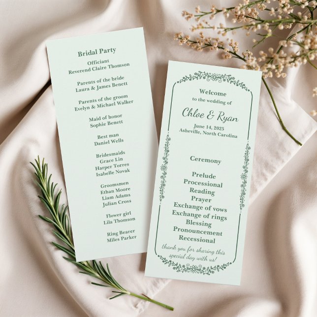 Programa Rustic Monocrome Floral Weding Program (Criador carregado)