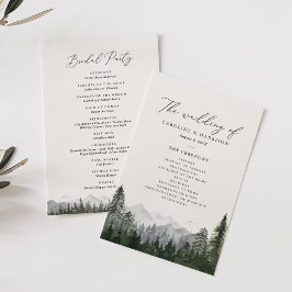 Programa Rustic Mountain Pine Tree Weding