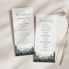 Programa Rustic Mountain Pine Tree Weding
