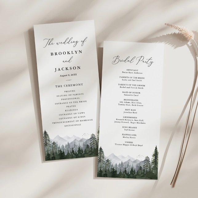 Programa Rustic Mountain Pine Tree Weding (Criador carregado)