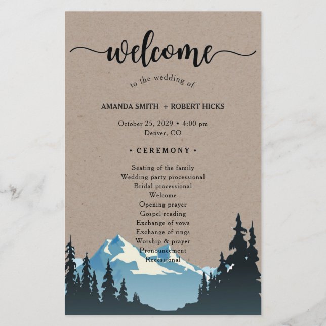 Programa Rustic Mountain Woodland Forest Wedment (Frente)