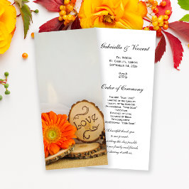 Programa Rustic Orange Daisy Woodland Wedée