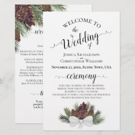 Programa Rustic Pinecones de Casamento de Orçament