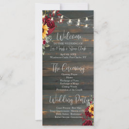 Programa Rustic Rosa e Aster Wedding