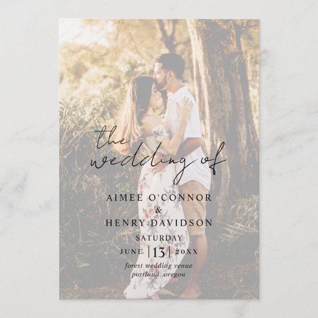 Programa Rustic Script Photo Modern Wedding (Frente)