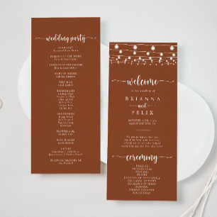 Programa Rustic String Lights Terracotta WedProgram