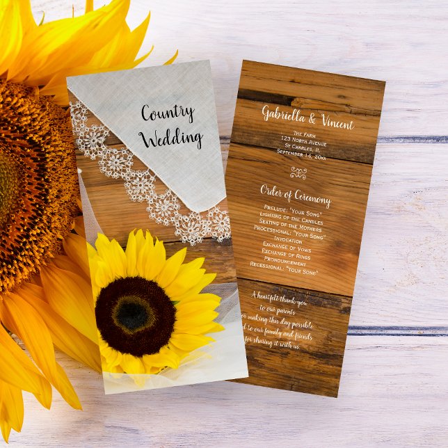 Programa Rustic Sunflower and Lace Country Weding  (Criador carregado)