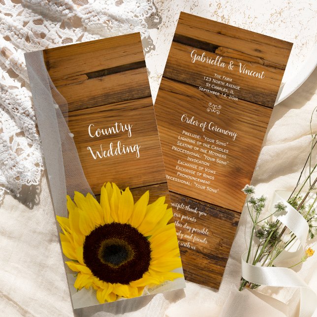 Programa Rustic Sunflower and Veil Country Wedée P (Criador carregado)