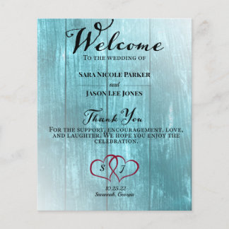 Programa Rustic Teal Wedding