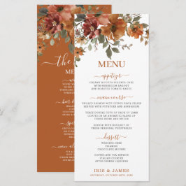 Programa Rustic Terracotta Burnt Orange Floral WedMenu