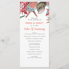 Programa Rustic Watercolor Seashells Starfish Casamento de 