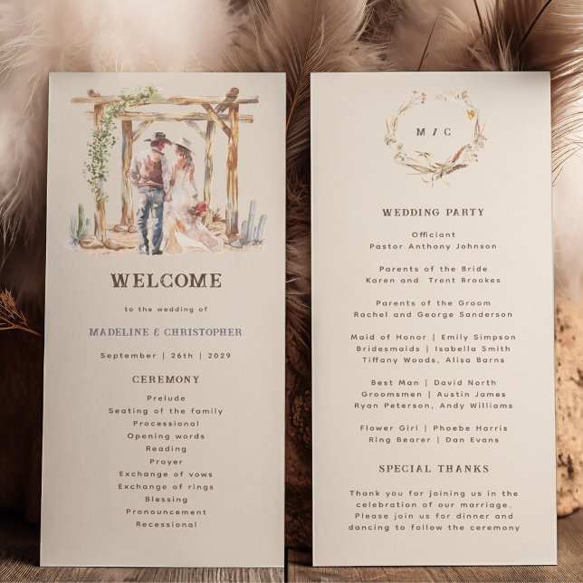 Programa Rustic Western Ranch Wedding (Criador carregado)
