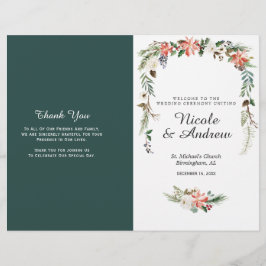 Programa Rustic Winter Floral Folding Wedding