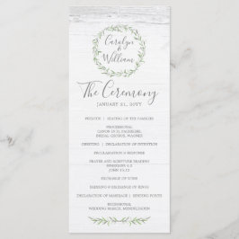 Programa Rustic Wood & Botanical Wreath Weding Pro