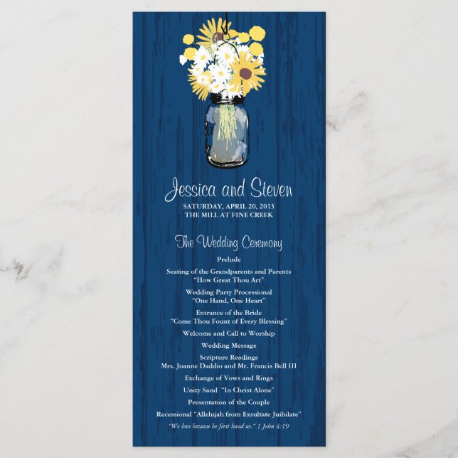 Programa Rustic Wood Mason Jar e Wildflower (Frente)