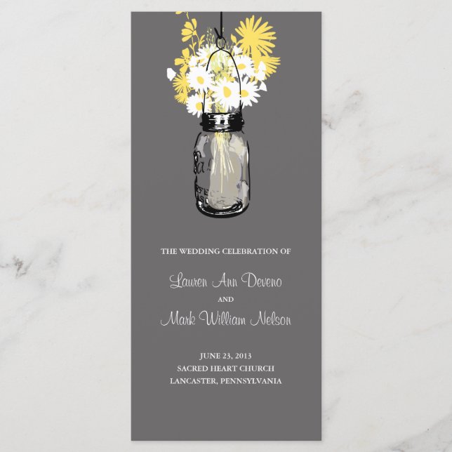 Programa Rustic Wood Mason Jar e Wildflower (Frente)