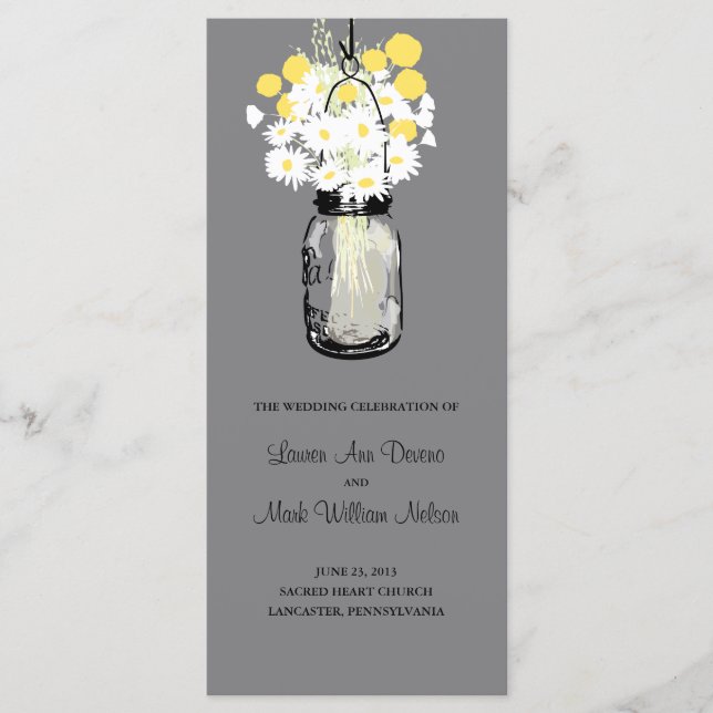 Programa Rustic Wood Mason Jar e Wildflower (Frente)