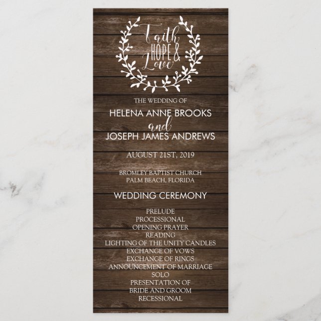 Programa Rustic Wood Wedding (Frente)
