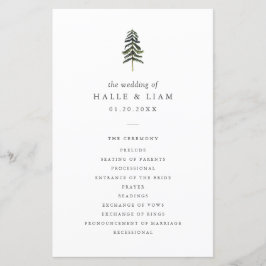 Programa Rustic Woodland Pine Tree Weding