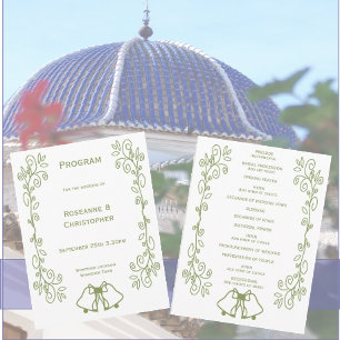 Programa Sage Bells Scrollwork Design Casamento