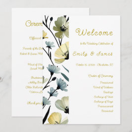 Programa Sage Green & Soft Yellow Botanical Weddin