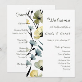 Programa Sage Green & Soft Yellow Botanical Weddin