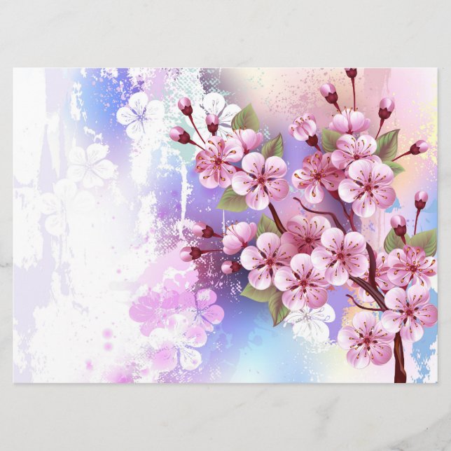 Programa Sakura rosa no fundo da pintura (Frente)