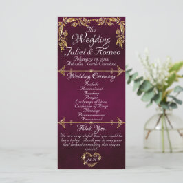 Programa Script Elegante e Folhas Douradas - Casamento Roxo