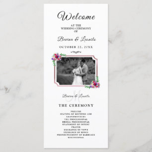 Programa Script Floral Elegante Simples Casamento Moderno