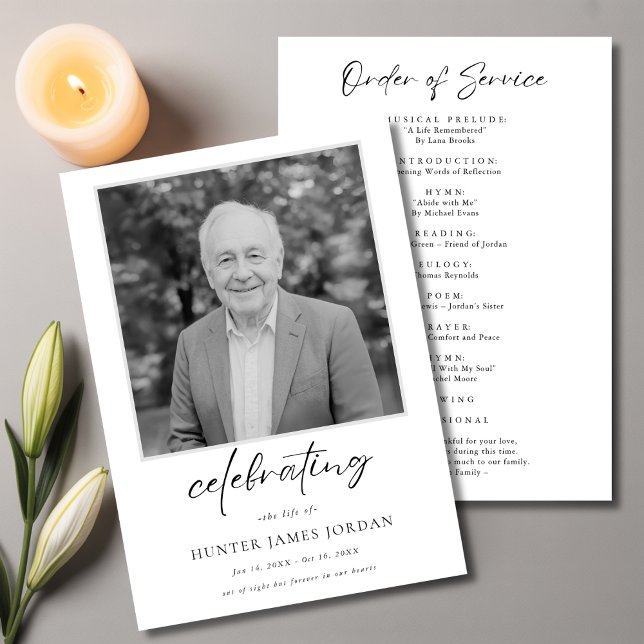 Programa Script Funeral Memorial Order Of Service Cheap (Criador carregado)