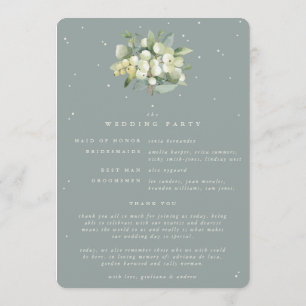 Programa Seafoam Green Snowberry+Eucalyptus Casamento no in