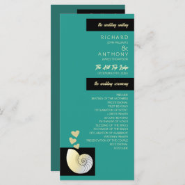 Programa Seashell and Hearts, Beach Wedding