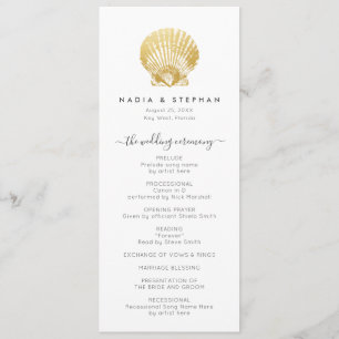 Programa Seashells - Praia Náutica Casamento Moderno Dourad