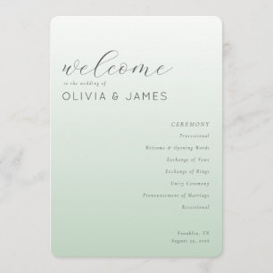 Programa Serena Cerimônia de Casamento em Verde Pastel