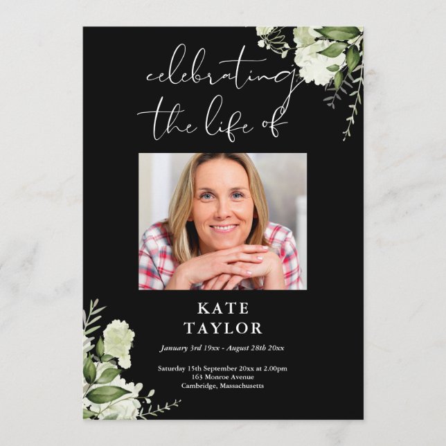 Programa Serviço de Funeral Memorial Greenery  (Frente)