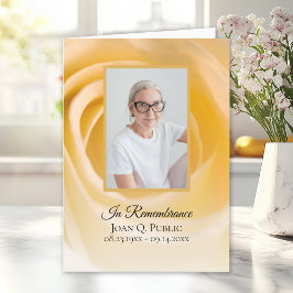 Programa Serviço de Memória Funeral da Flor Branca Rose Dob