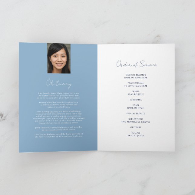 Programa Serviço de memória funerária coração fotografia ov (Interior)