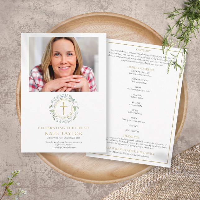 Programa Serviço de Ordem de Funeral com Grinalda de Verdur (Criador carregado)