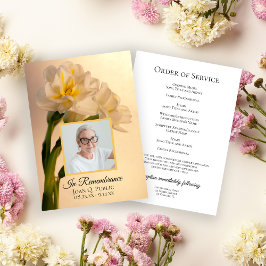 Programa Serviço Funeral de Flores Duplas de Daffodil Branc