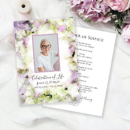 Programa Serviço Funeral de Hidrópsia Quase Rosa Flores