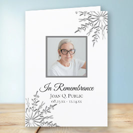 Programa Serviço Funeral dos Flocos de Neve do Inverno Eleg