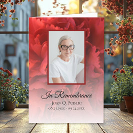 Programa Serviço Funeral Floral de Cravagem Vermelha Dobrad