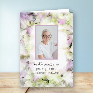 Programa Serviço Funeral Hydrangeas Quase Rosa Dobrado