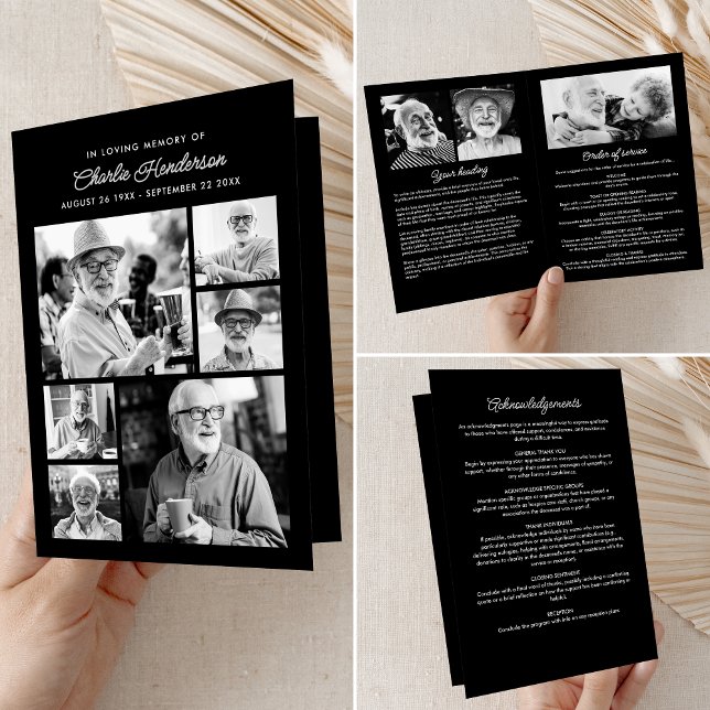 Programa Serviço Funeral/Memorial Moderno 9 Fotografias (Criador carregado)