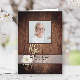 Programa Serviço Funeral Ocidental Rustic Daisy and Horse B