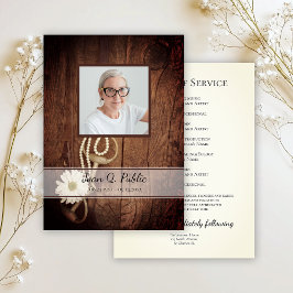 Programa Serviço Funeral Ocidental Rustic Daisy Horse Bit