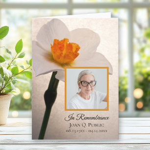 Programa Serviço Funeral Primavera Daffodil Branco Dobrado