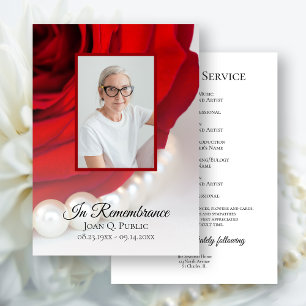 Programa Serviço Memorial Funeral de rosas vermelhas e Péro