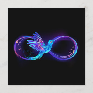 Programa Símbolo Neon Infinity com Hummingbird brilhante