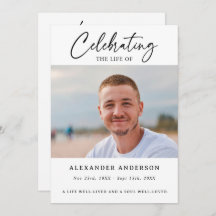 Simple Celebration of Life Funeral Photo Memorial